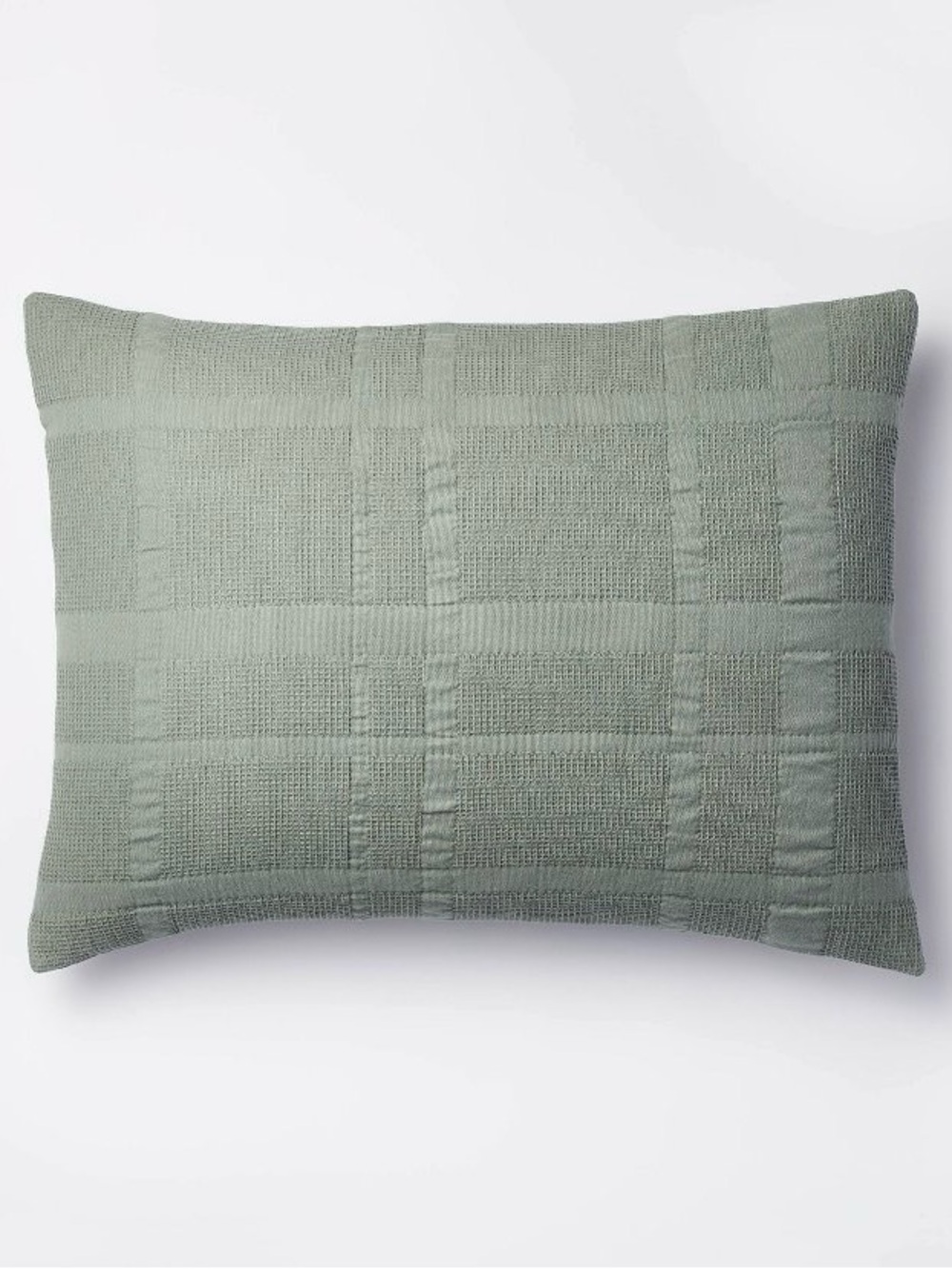 Standard Waffle Matelasse Quilt Sham Light Teal Green - Threshold™ OEKO-TEX NWT